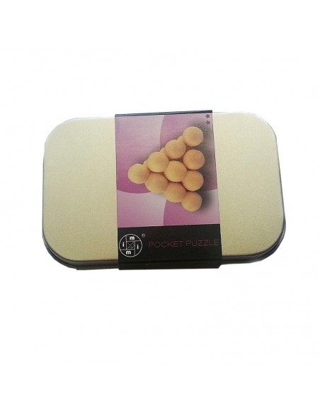 casse-tête en bois dans une boite en métal