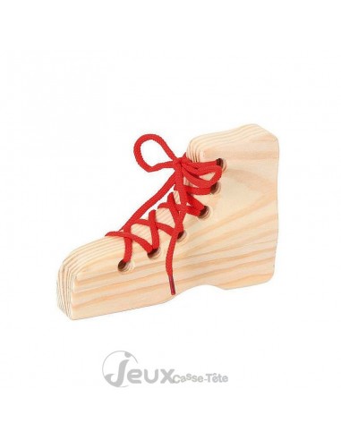 casse-tête en bois lacet chaussure