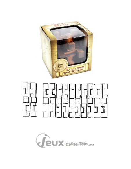 Casse-tête en bois ARNO 12 pièces à assembler + 1 boule