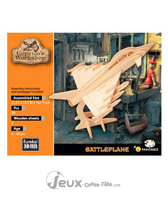 Puzzle 3d  en bois avion  de combat battleplane 28 pièces Eureka 3d puzzle 2