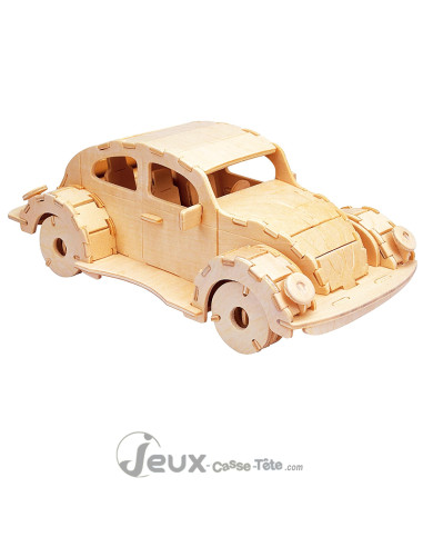 Puzzle 3d  en bois voiture 96 pièces fabriquez puis décorez