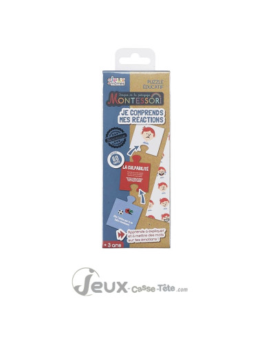 Puzzle éducatif Montessori – Je comprends mes réactions (60 cartes)