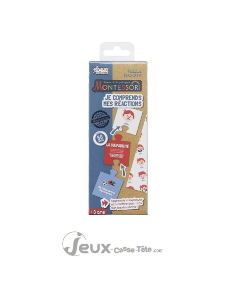 Puzzle éducatif Montessori – Je comprends mes réactions (60 cartes)