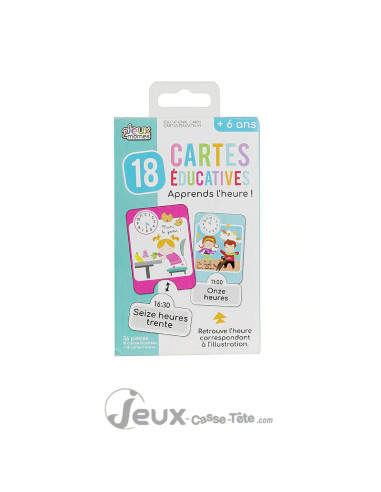 18 Cartes Puzzle Éducatives pour Apprendre l'Heure pédagogie Montessori