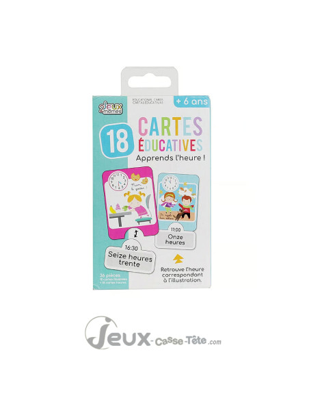 18 Cartes Puzzle Éducatives pour Apprendre l'Heure pédagogie Montessori