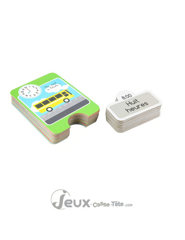18 Cartes Puzzle Éducatives pour Apprendre l'Heure pédagogie Montessori