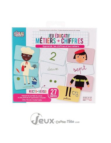 Cartes éducatives métiers et chiffres – methode Montessori