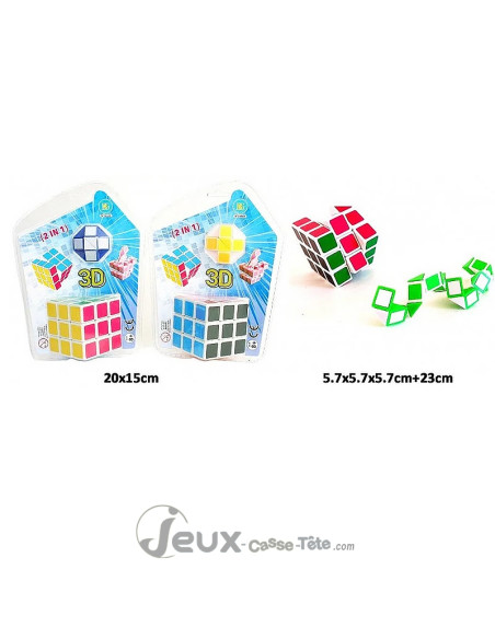 Lot 1 cube 6 faces + 1 puzzle serpent Le duo gagnant pour débutant