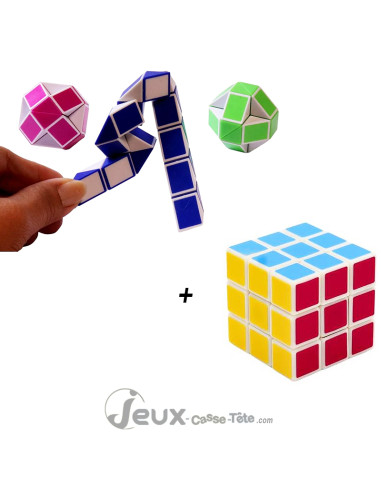 Lot 1 cube 6 faces + 1 puzzle serpent Le duo...