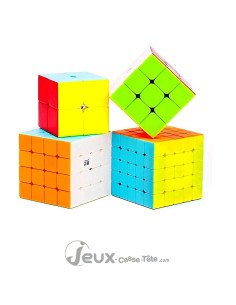 QY Cube Playset- Coffret de Cubes de Speedcubing 2x2, 3x3 et 4x4 2